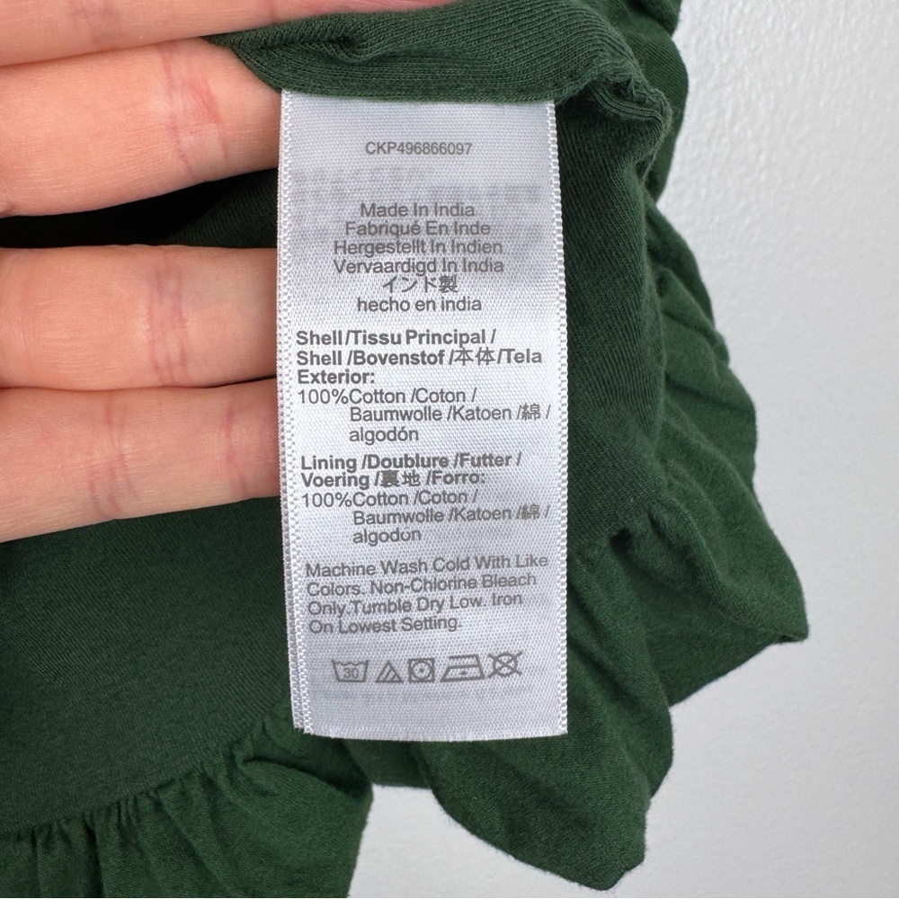 Madewell Sleeveless Crewneck Lightweight Jersey Bubble Hem Top Green Size XS NWT - Picture 8 of 8